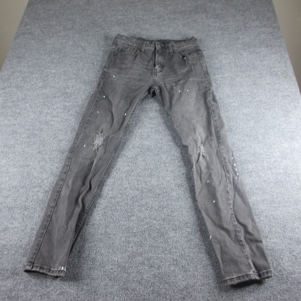 Levis 510 Jeans Mens 30x32 Gray Skinny Slim Fit Dark‎ Wash Stretch Denim Casual
